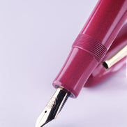 Eboya Brand - 宝珠 HOUJU Series Fountain Pen L size | Limited-Edition Color: Cherry Red | Hard Rubber Body | 14K Gold Nib