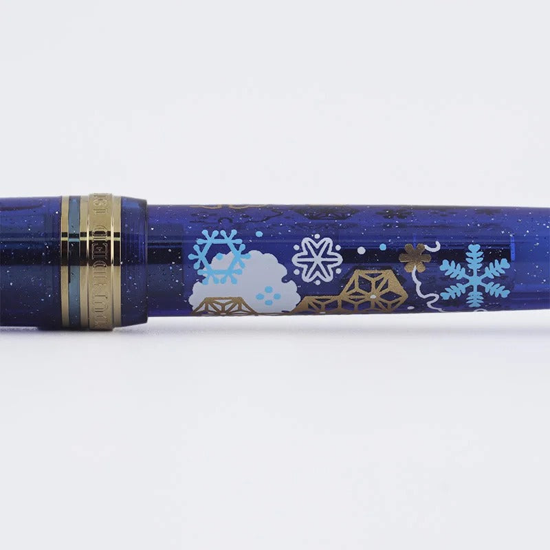 plus X Sailor Co-branded Limited-Edition Snow Flower (Gold Version) Season 5 | Colored Ink & 14K Gold Nib Sailor Professional Gear Slim Fountain Pen Gift Set