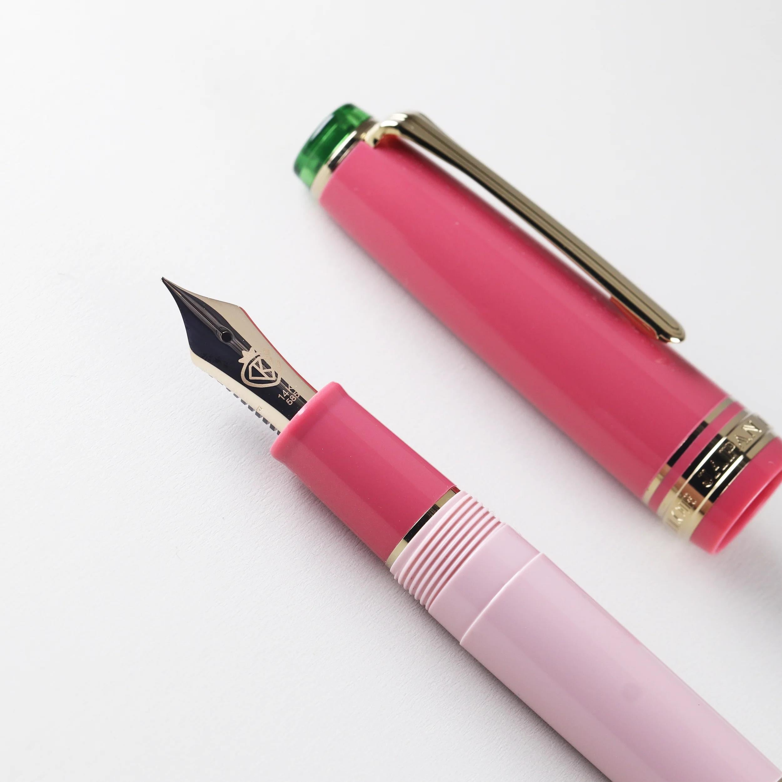 Hachimonjiya Limited Edition Ginzan/Kubozakura 14K/18K Gold Sailor Fountain Pen