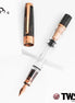 TWSBI 580 Smoky Rose Gold Fountain Pen - Black Translucent Demonstrator Steel Nib