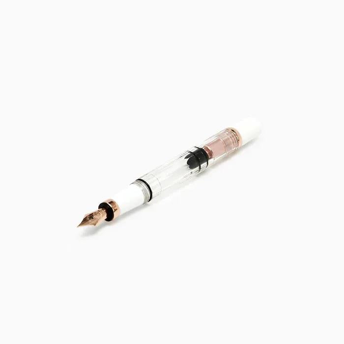 TWSBI 580 Porcelain White & Rose Gold Fountain Pen, White Semi-Transparent Demonstrator with Steel Nib