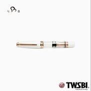 TWSBI 580 Mini Porcelain White & Rose Gold Short Fountain Pen, Transparent Demonstrator with Steel Nib