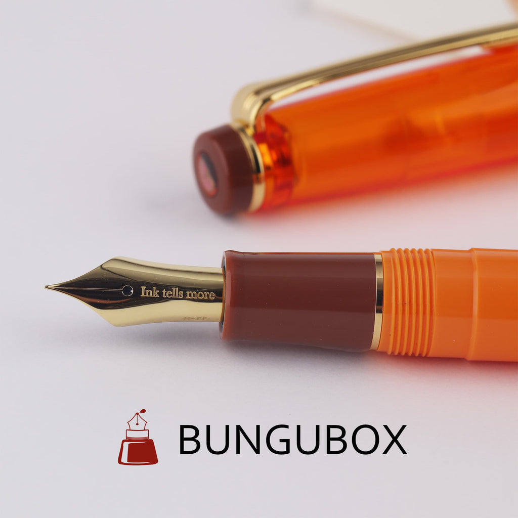 BUNGUBOX Limited Edition Orange Chocolate 14K Gold Sailor Standard Model Fountain Pen