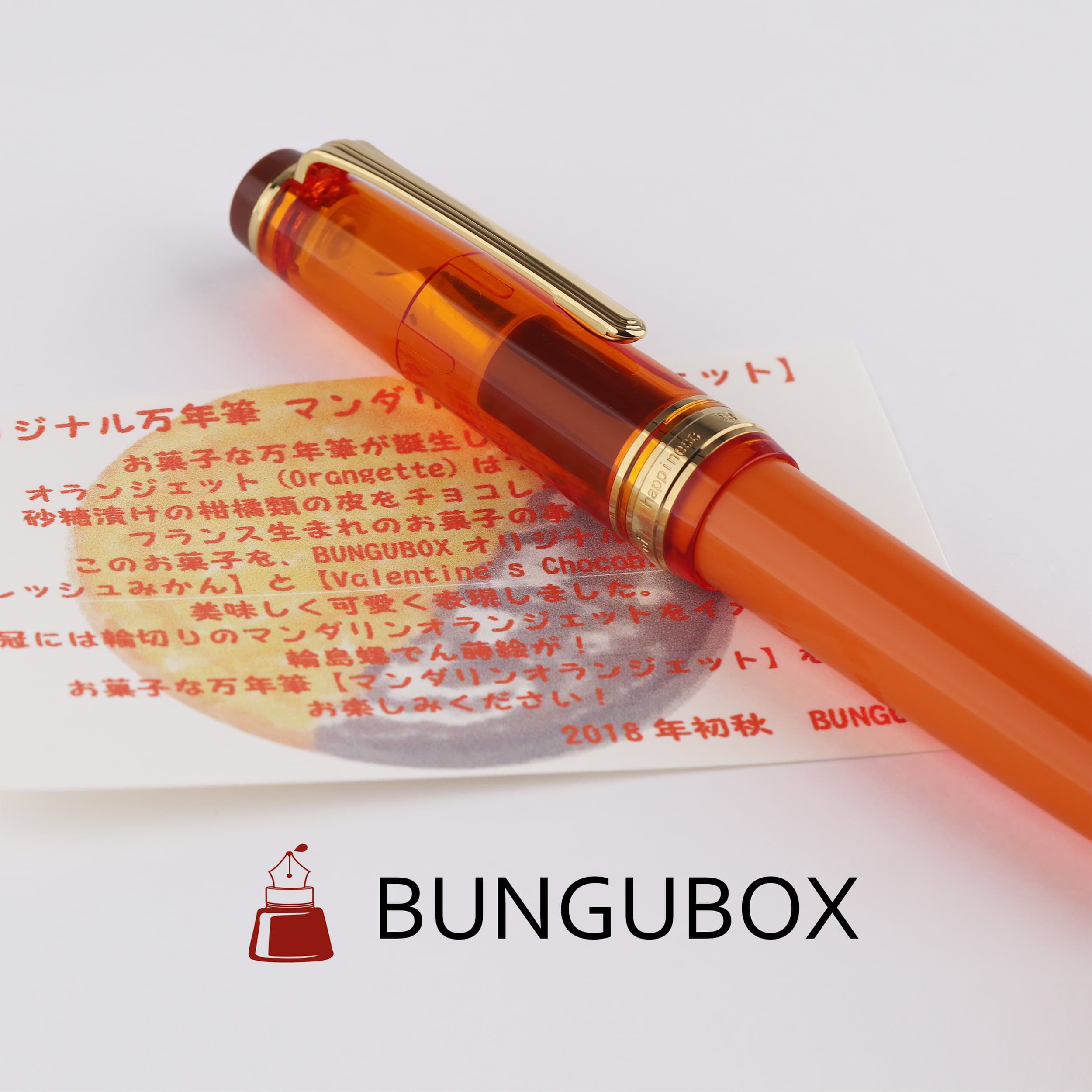 BUNGUBOX Limited Edition Orange Chocolate 14K Gold Sailor Standard Model Fountain Pen