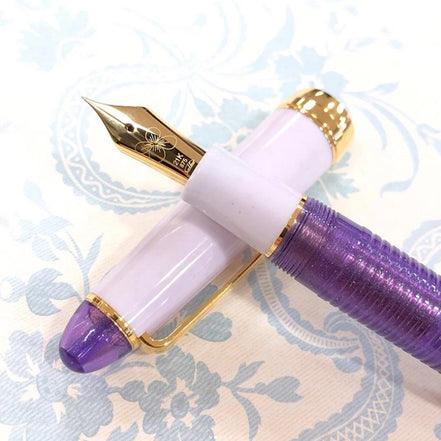 Yotsuba Shokai Limited Edition Shion 21K Gold Purple Large Torpedo Demonstrator Sailor Fountain Pen