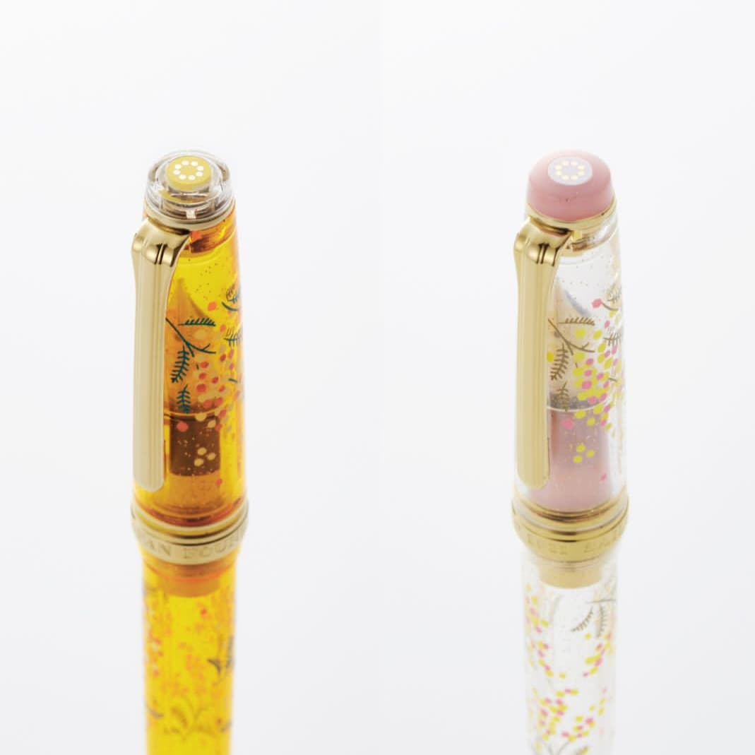 Limited Edition Ancora Mimosa 14K Gold Sailor Medium Fountain Pen & Colored Ink Gift Set