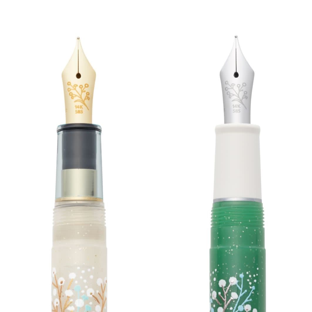 Limited Edition Ancora Baby's Breath 14K Gold Sailor Medium Fountain Pen & Colored Ink Gift Set