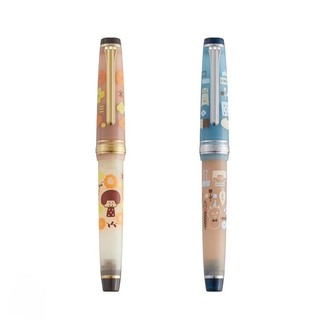 Ancora x Sailor Limited Edition Mizutama Cartoon 14K Blue Fountain Pen
