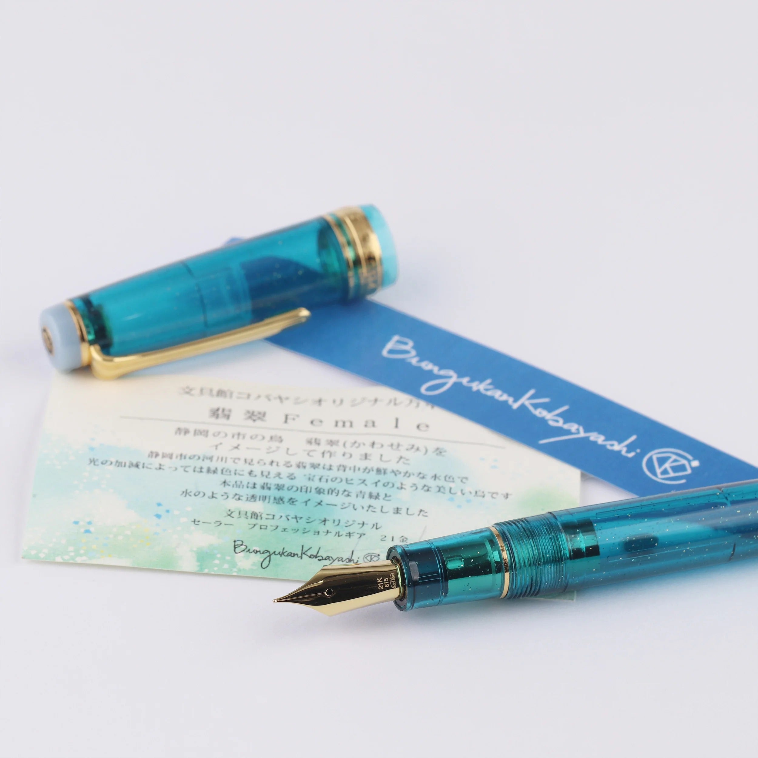 Shizuoka Bungakukan Limited Edition Jade Large 21K Gold Sailor Fountain Pen