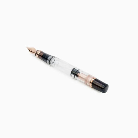 TWSBI 580 Smoky Rose Gold Fountain Pen - Black Translucent Demonstrator Steel Nib