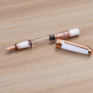 TWSBI 580 Porcelain White & Rose Gold Fountain Pen, White Semi-Transparent Demonstrator with Steel Nib
