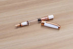 TWSBI 580 Porcelain White & Rose Gold Fountain Pen, White Semi-Transparent Demonstrator with Steel Nib