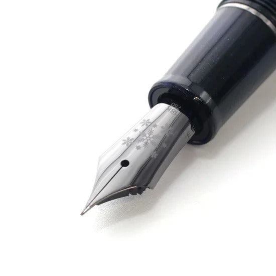 BUNGUBOX Limited Edition 2024 Silent Night Raden Crown Piston-filling 18K Gold Sailor Fountain Pen