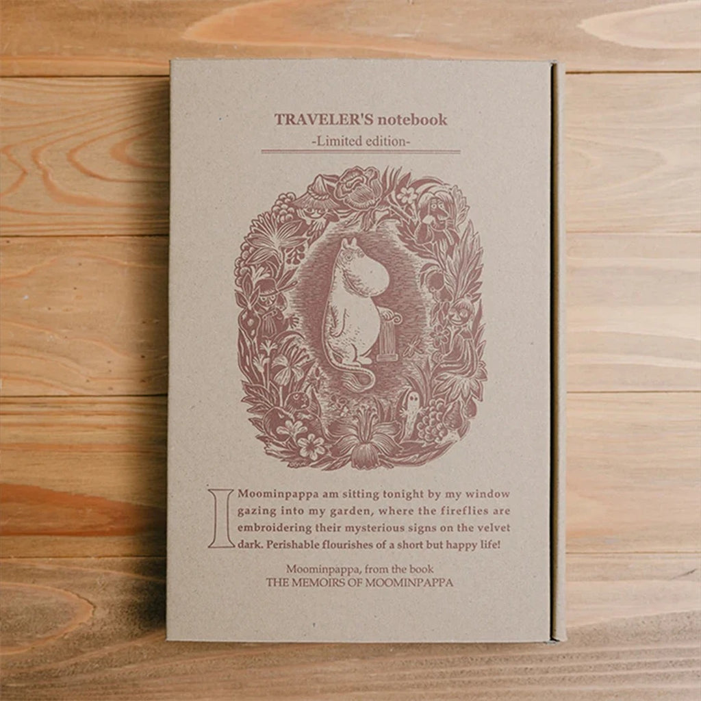 TN × Moomin Annual Lottery Limited Edition Vol.5 Gift Box Set: Leather Notebook, Refill Pages, Pen, Canvas Tote Bag, Stickers