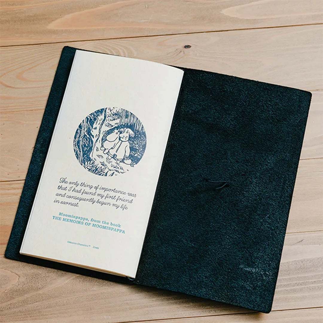 TN × Moomin Annual Lottery Limited Edition Vol.5 Gift Box Set: Leather Notebook, Refill Pages, Pen, Canvas Tote Bag, Stickers