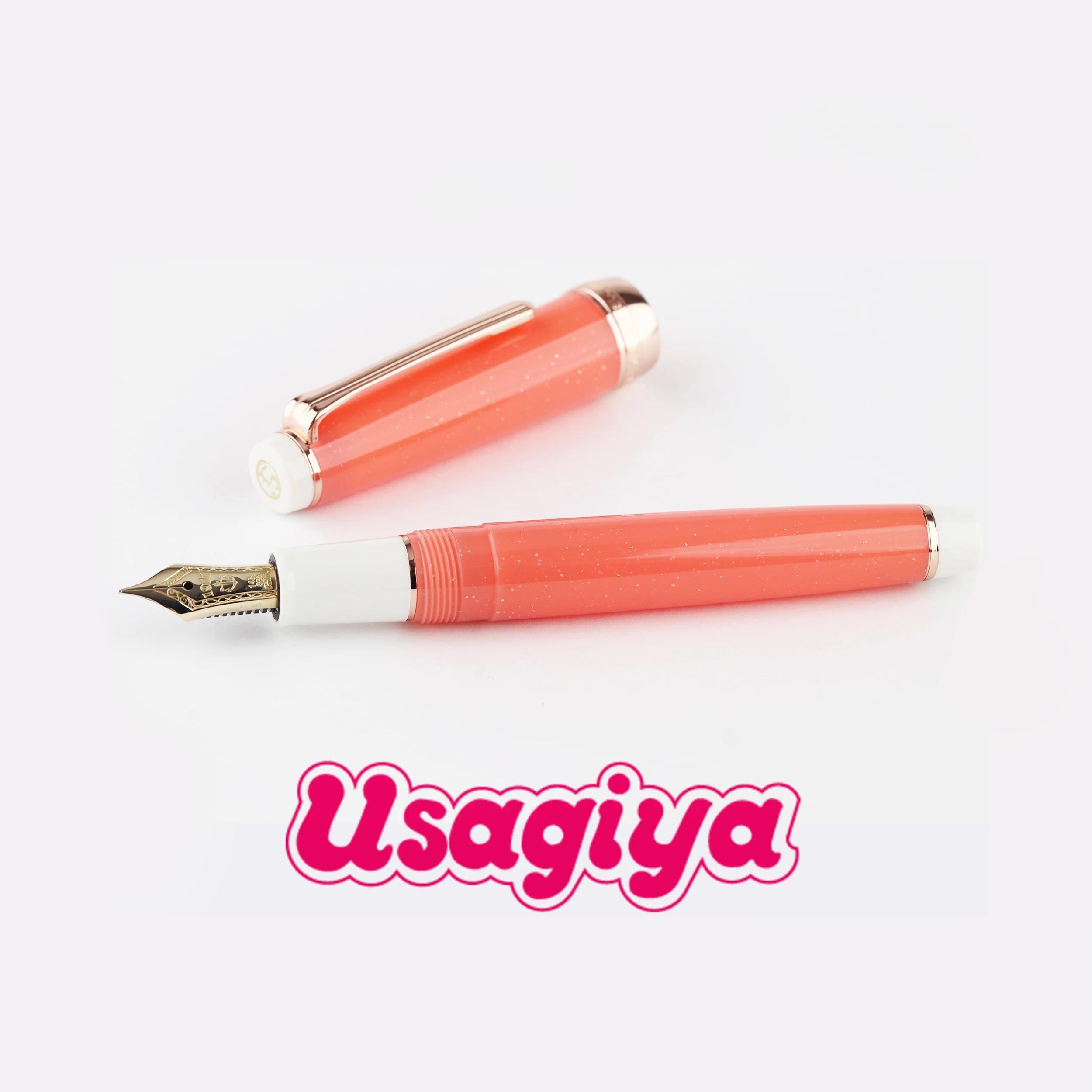 Usagiya Limited Edition Coral 14K Gold Medium Size Sailor Fountain Pen