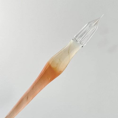 Aun Glass Dip Pen - Lamp Series, Pink Orange Variant