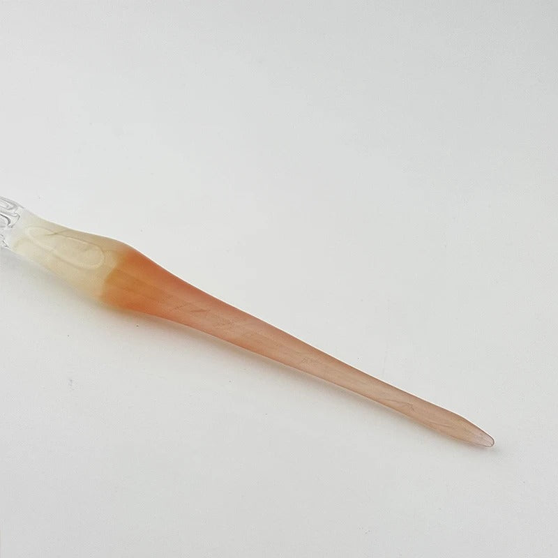 Aun Glass Dip Pen - Lamp Series, Pink Orange Variant