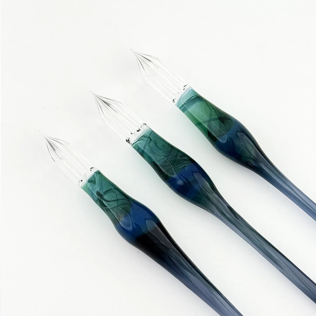 AUN 2024 Tokyo Pen Show Exclusive New Twilight Teal Glass Dip Pen