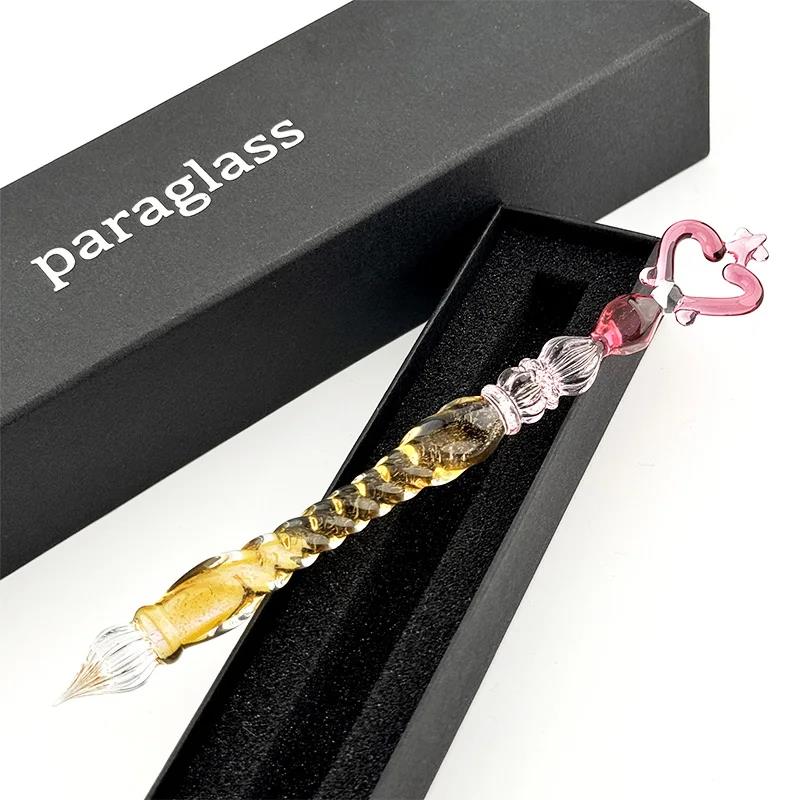 Paraglass Exhibition Exclusive Glass Dip Pen - Heart Magic Wand