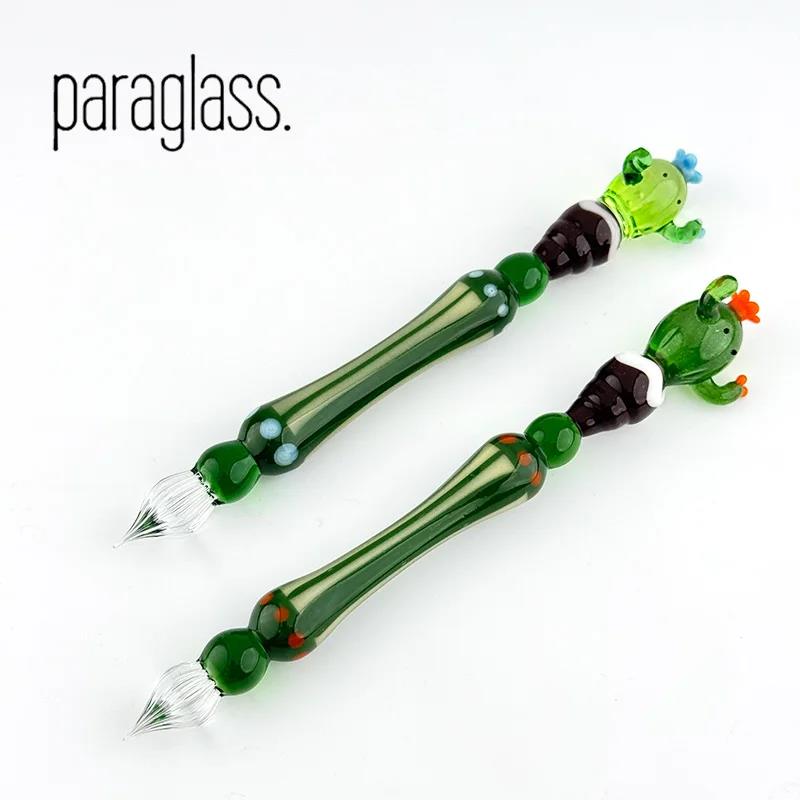 Paraglass Exhibition Exclusive Glass Dip Pen - Cactus (Blue/Orange)
