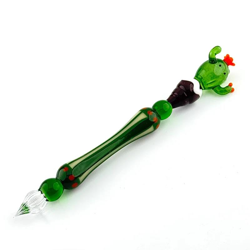 Paraglass Exhibition Exclusive Glass Dip Pen - Cactus (Blue/Orange)