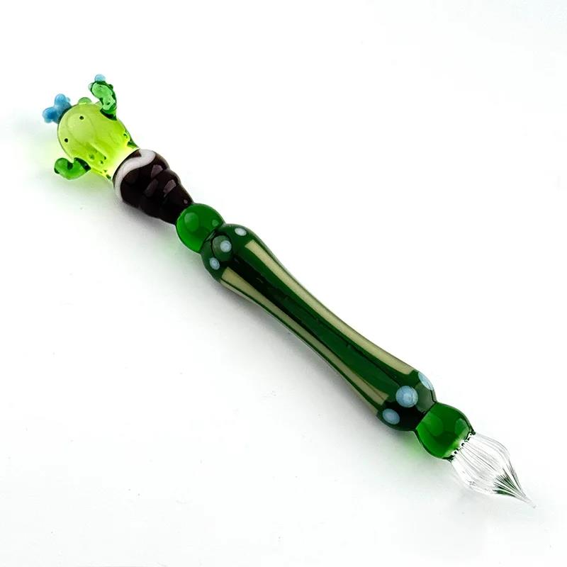 Paraglass Exhibition Exclusive Glass Dip Pen - Cactus (Blue/Orange)
