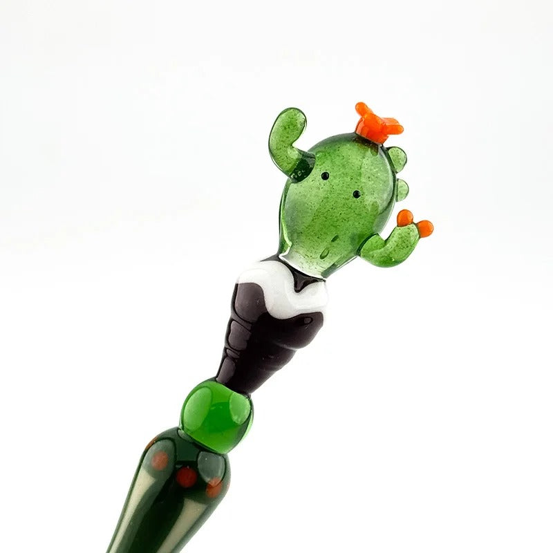 Paraglass Exhibition Exclusive Glass Dip Pen - Cactus (Blue/Orange)