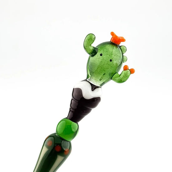 Paraglass Exhibition Exclusive Glass Dip Pen - Cactus (Blue/Orange)