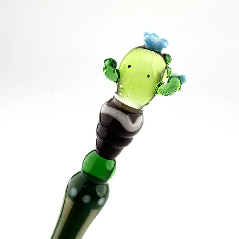 Paraglass Exhibition Exclusive Glass Dip Pen - Cactus (Blue/Orange)