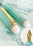 HI-NOTE Exclusive KUSATSU Onsen Blue-Green Beauty 14K Gold Platinum Large-Size Fountain Pen