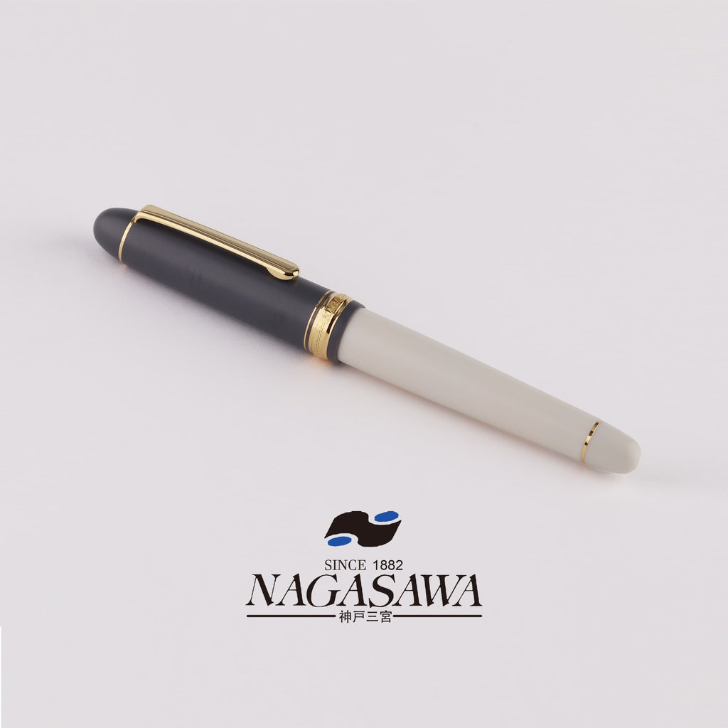 Nagasawa Exclusive Ivory White 14K Gold Platinum Fountain Pen with Weather Vane Engraving
