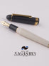 Nagasawa Exclusive Ivory White 14K Gold Platinum Fountain Pen with Weather Vane Engraving