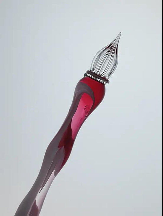 Japanese Handmade Glass Pen – Mitsukoshi Stationery Fair Limited Edition • Red Spiral
