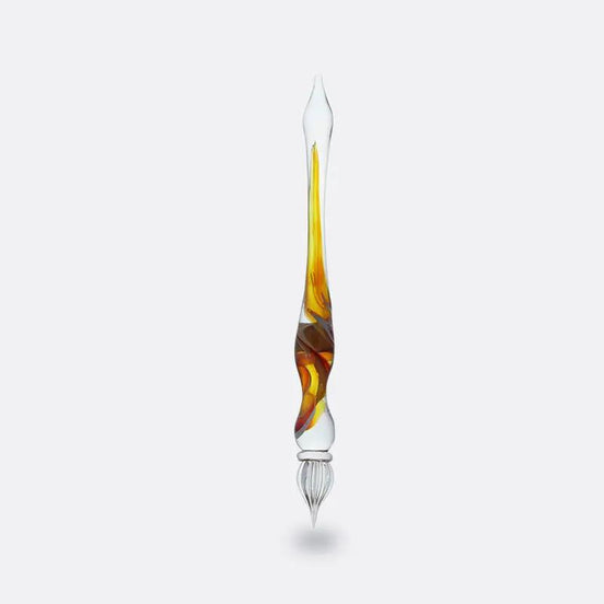 Japanese Handmade Glass Pen - Mitsukoshi Stationery Fair Limited Edition • Yellow Spiral