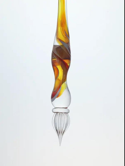 Japanese Handmade Glass Pen - Mitsukoshi Stationery Fair Limited Edition • Yellow Spiral