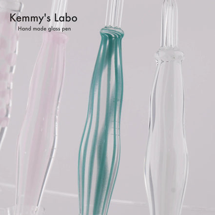 Kemmy's Labo Stripe Series | Belly Shape Glass Pen | Handmade