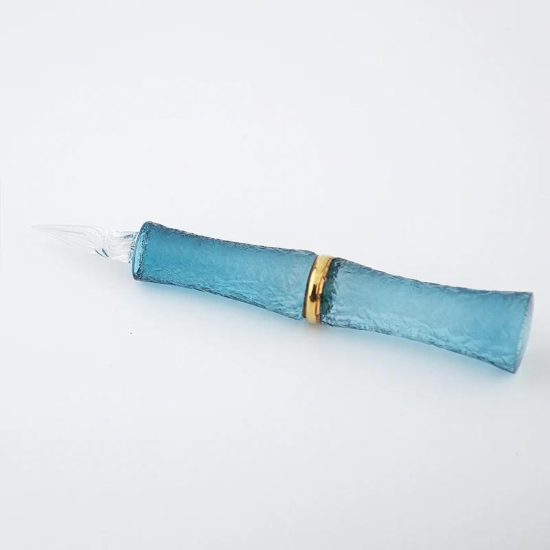 Toos Glass Studio Blue Glass Pen • Dance of the Celestial Maiden