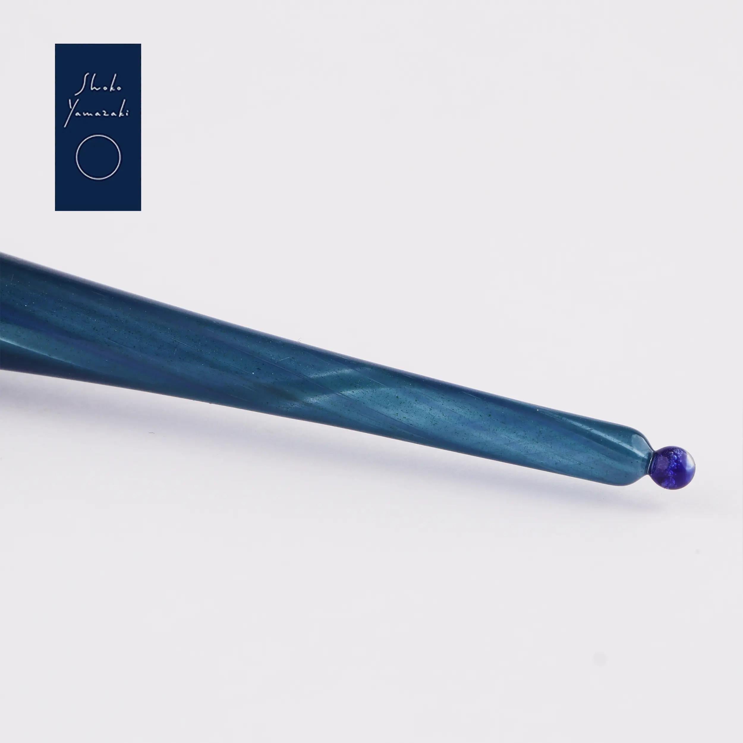 Shoko Yamazaki Glass Dip Pen - Black Ultramarine
