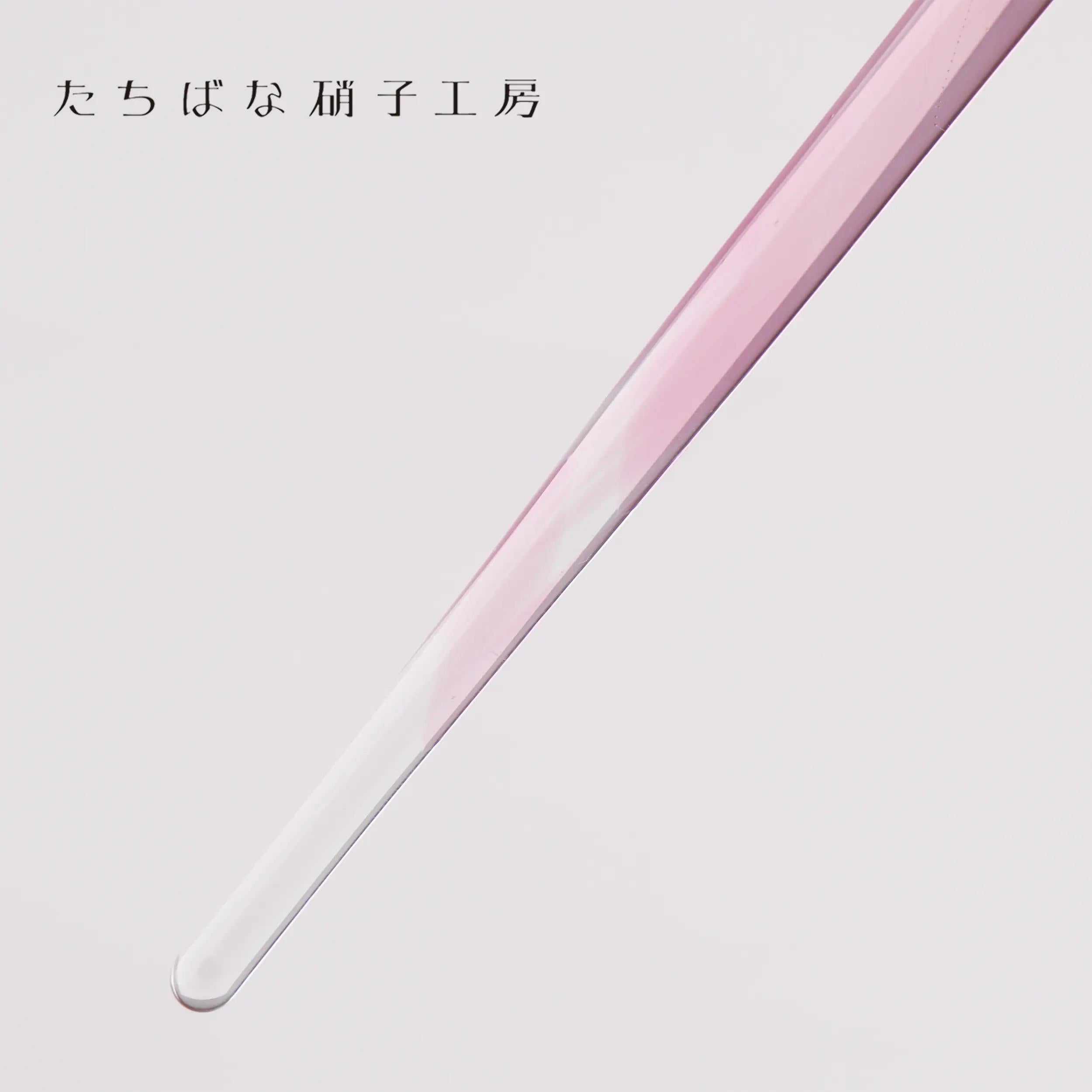 Tachibana Glass Studio × NAGASAWA Limited Edition Glass Dip Pen - Snow Gosho Sakura Pink