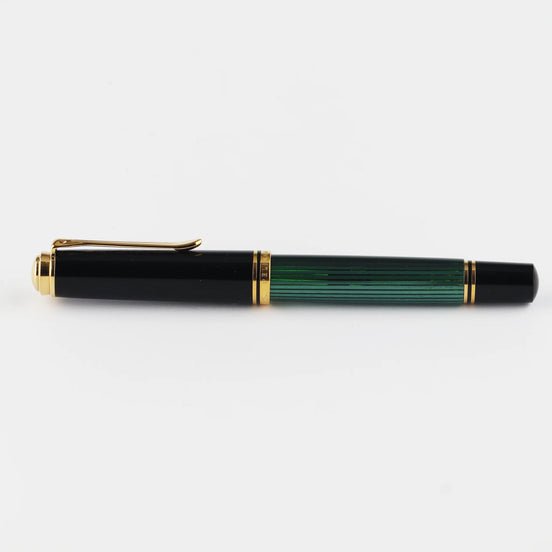 Pelikan M800 Green Striped 18K Gold Fountain Pen