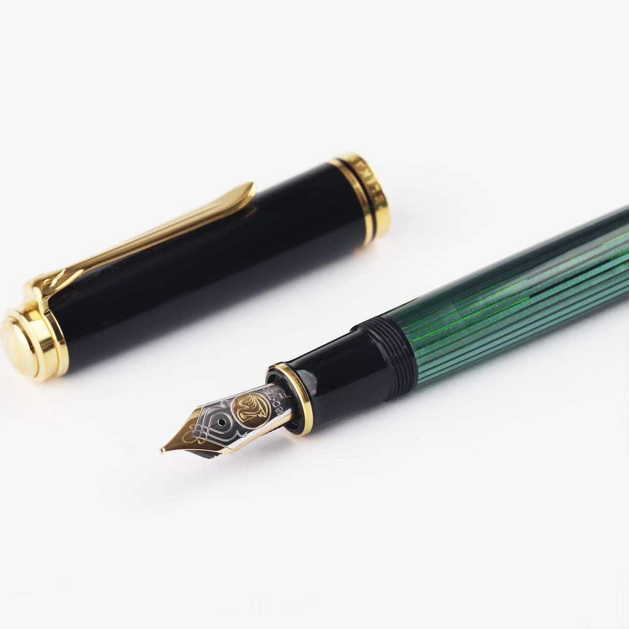 Pelikan M800 Green Striped 18K Gold Fountain Pen
