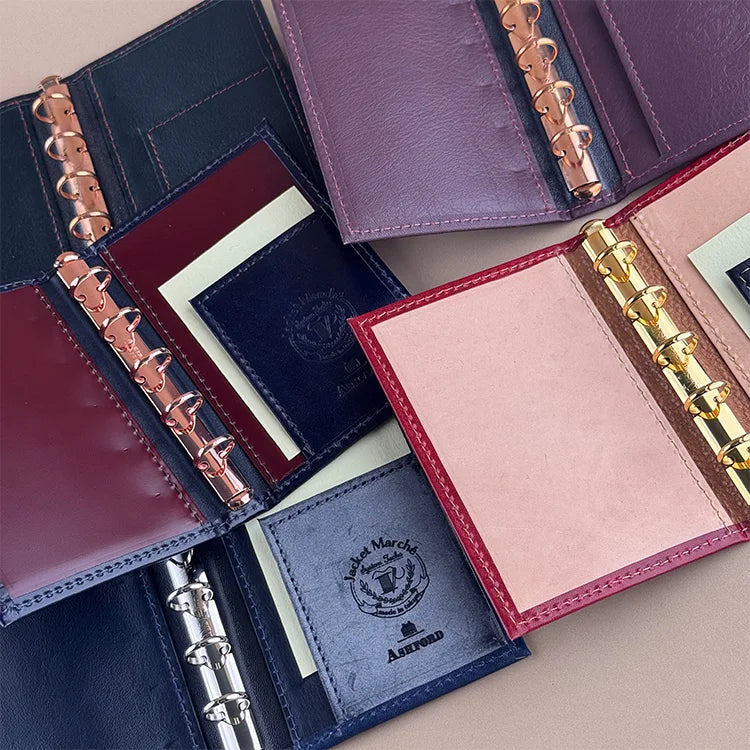 Ashford Workshop Exclusive M5 Custom Leather Planner - Dark Green/Oxblood/Burgundy/Navy