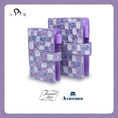 Ashford & Nagasawa Collaborative Limited Edition - Hydrangea Marble Embossed Cowhide Planner | M5/M6/A7 Snap Closure
