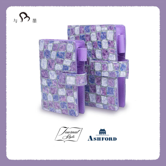 Ashford & Nagasawa Collaborative Limited Edition - Hydrangea Marble Embossed Cowhide Planner | M5/M6/A7 Snap Closure