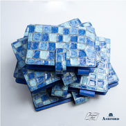 Ashford & Nagasawa Collaborative Limited Edition - Blue Marble Embossed Cowhide Planner | M5/M6/A7 Snap Closure