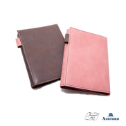 Ashford & Nagasawa Collaborative Limited Edition - Himeji Soft Cowhide Tri-Fold Planner | Brown/Pink, M5 Size