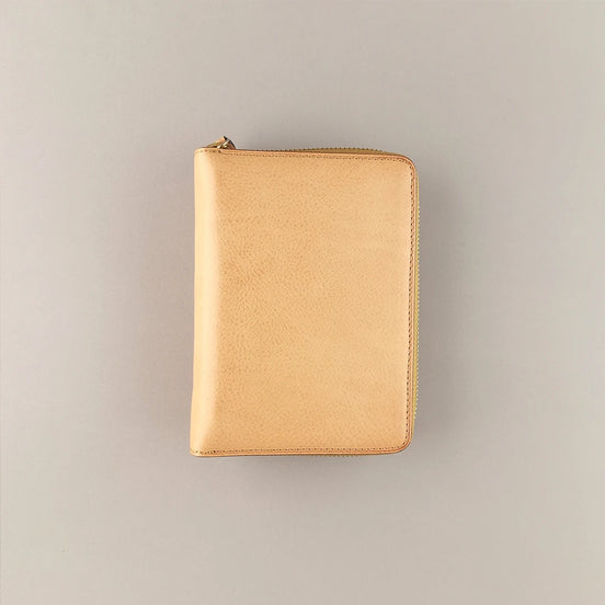 Japan Brelio Limited Edition Nude m6 (a7) Cowhide Zip Planner, 20mm Rings