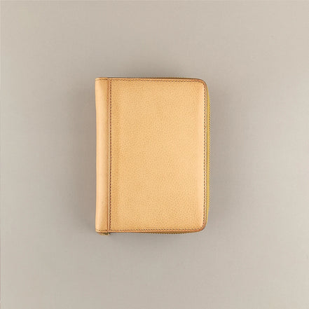 Japan Brelio Limited Edition Nude m6 (a7) Cowhide Zip Planner, 20mm Rings