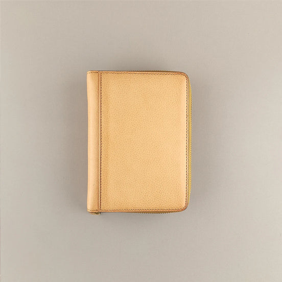 Japan Brelio Limited Edition Nude m6 (a7) Cowhide Zip Planner, 20mm Rings